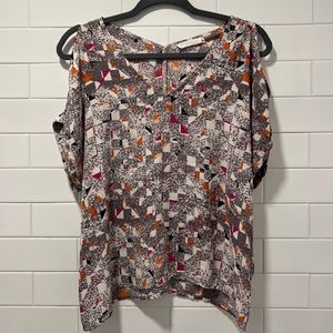Geometric multi-color Lush top